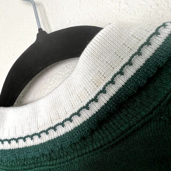 Vintage Morning Sun Womens Medium Green Winter Snow Birds Collard Sweatshirt - Picture 11 of 12